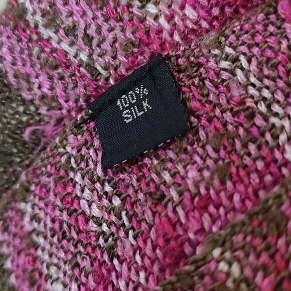 GianMarcoVenturi  Woven Silk Fringed Scarf/Wrap Boho Country Farm Peasant - Picture 3 of 10